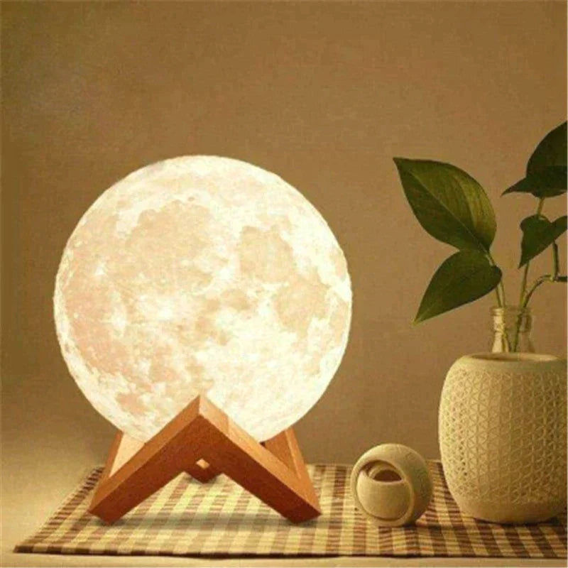 Lámpara decorativa 3D de luna llena